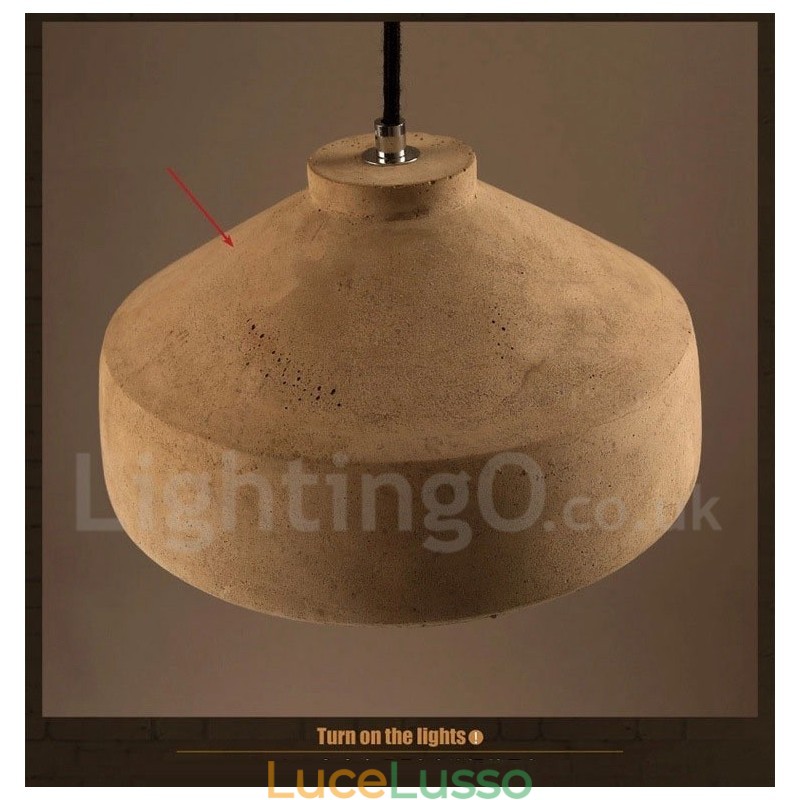 Lampada a sospensione moderna contemporanea in cemento a luce singola