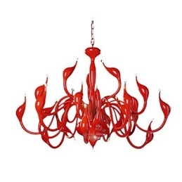 Lampadario moderno 24 luci G4 dipinto rosso