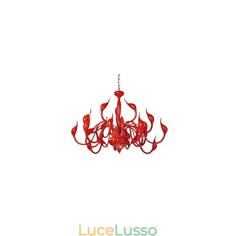 Lampadario moderno 24 luci G4 dipinto rosso