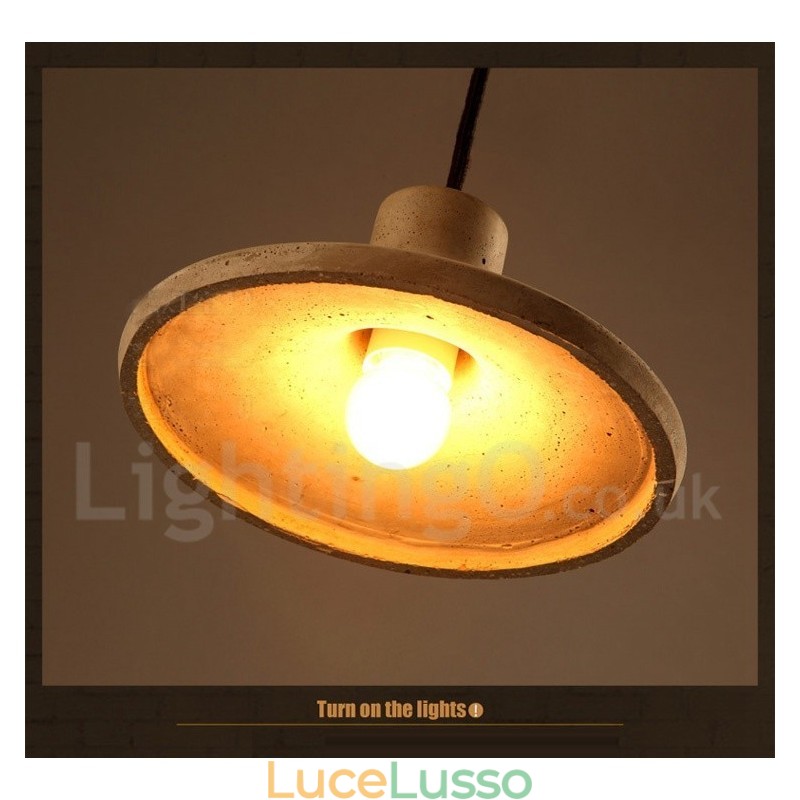 Lampada a sospensione moderna contemporanea in cemento a luce singola