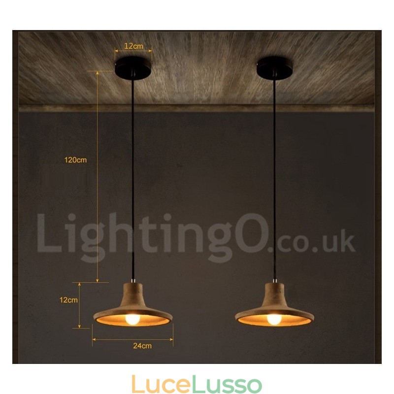 Lampada a sospensione moderna contemporanea in cemento a luce singola