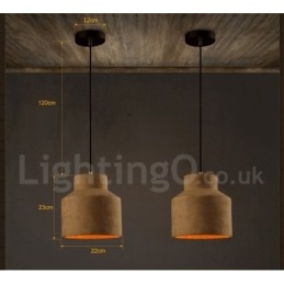 Lampada a sospensione moderna contemporanea in cemento a luce singola