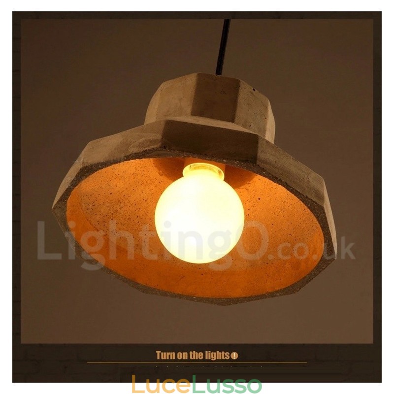 Lampada a sospensione moderna contemporanea in cemento a luce singola