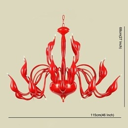 Lampadario moderno 24 luci G4 dipinto rosso