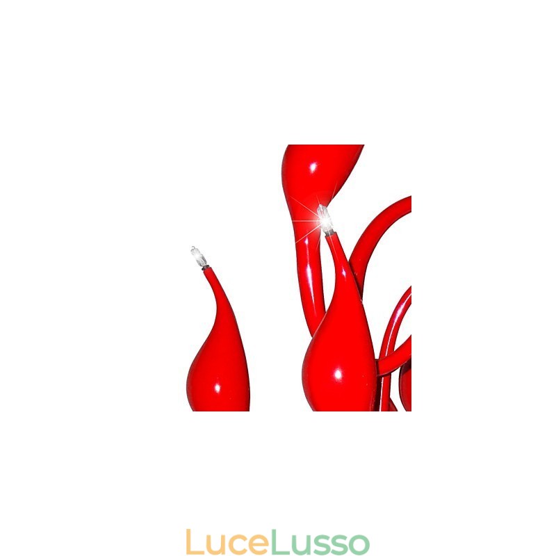 Lampadario moderno 24 luci G4 dipinto rosso