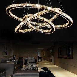 Plafoniere con lampada da soffitto in cristallo ad anello in stile moda