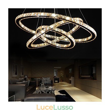 Plafoniere con lampada da soffitto in cristallo ad anello in stile moda Plafoniere con lampada da soffitto in cristallo ad anello in stile moda