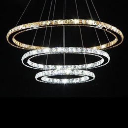 Plafoniere con lampada da soffitto in cristallo ad anello in stile moda