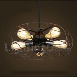 Lampada a sospensione retrò vintage a 5 luci
