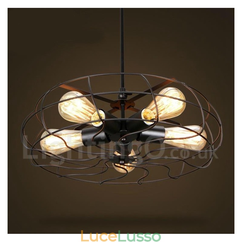 Lampada a sospensione retrò vintage a 5 luci