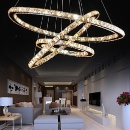 Plafoniere con lampada da soffitto in cristallo ad anello in stile moda