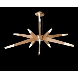 Lampada a sospensione moderna contemporanea in legno a 12 luci