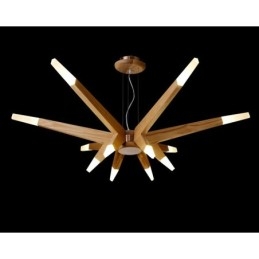 Lampada a sospensione moderna contemporanea in legno a 12 luci