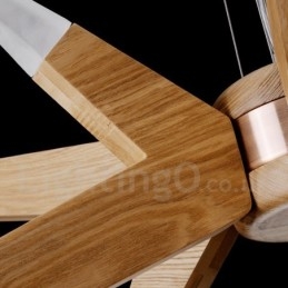 Lampada a sospensione moderna contemporanea in legno a 12 luci