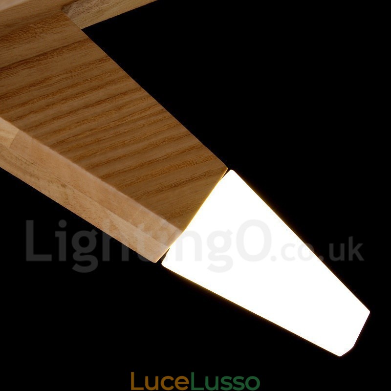Lampada a sospensione moderna contemporanea in legno a 12 luci