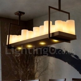 Lampada a sospensione rustica in stile vintage con candelabro