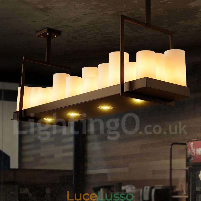 Lampada a sospensione rustica in stile vintage con candelabro