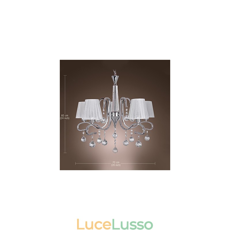 Lampadario moderno contemporaneo in cristallo elettroplaccato