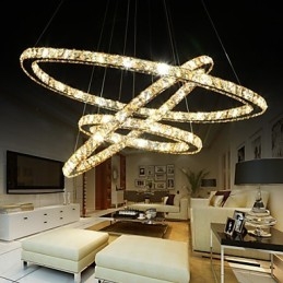 Plafoniere con lampada da soffitto in cristallo ad anello in stile moda