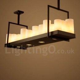 Lampada a sospensione rustica in stile vintage con candelabro