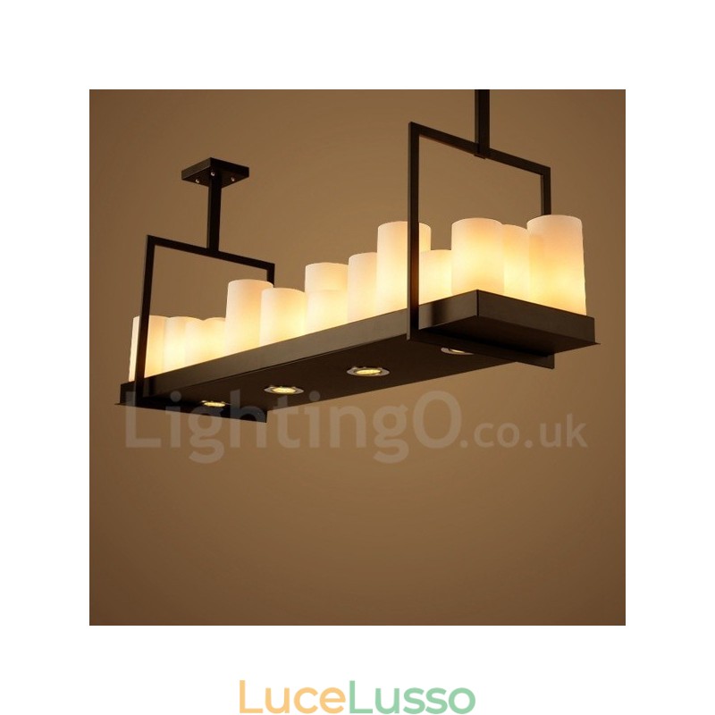 Lampada a sospensione rustica in stile vintage con candelabro