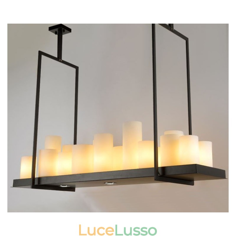 Lampada a sospensione rustica in stile vintage con candelabro