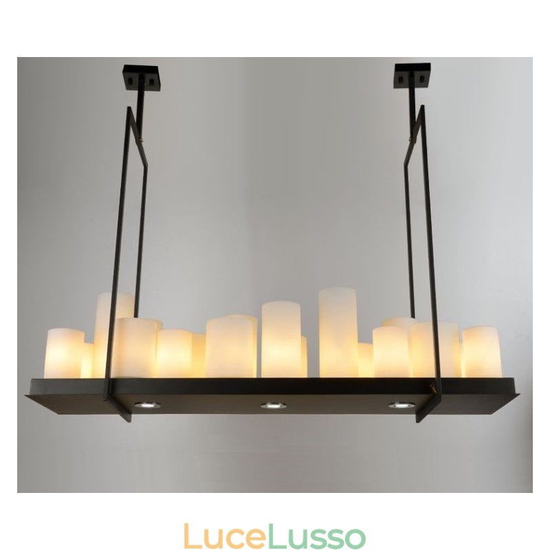 Lampada a sospensione rustica in stile vintage con candelabro