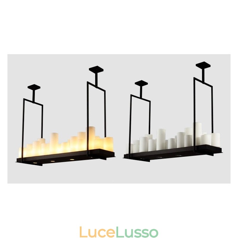 Lampada a sospensione rustica in stile vintage con candelabro