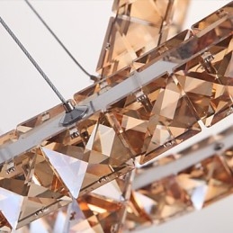 Plafoniere con lampada da soffitto in cristallo ad anello in stile moda