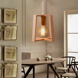 Lampada a sospensione moderna contemporanea in legno a 1 luce