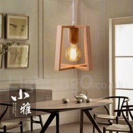 Lampada a sospensione moderna contemporanea in legno a 1 luce
