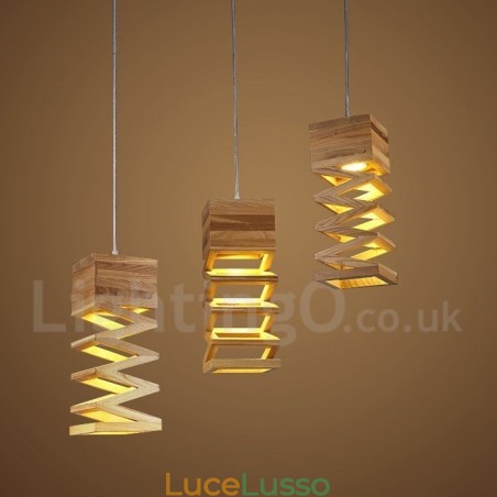 Lampada a sospensione moderna in legno contemporanea Lampada a sospensione moderna in legno contemporanea