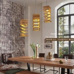 Lampada a sospensione moderna in legno contemporanea