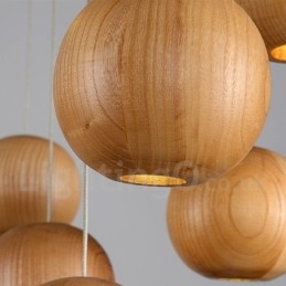 Lampada a sospensione a globo in legno rustico Lodge