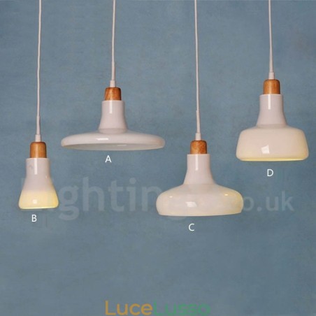 Lampada a sospensione retrò vintage con paralume in vetro Lampada a sospensione retrò vintage con paralume in vetro