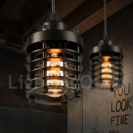 Lampada a sospensione retrò vintage in metallo a 1 luce