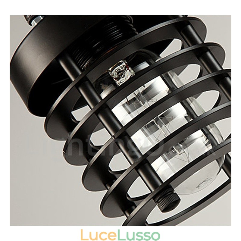 Lampada a sospensione retrò vintage in metallo a 1 luce