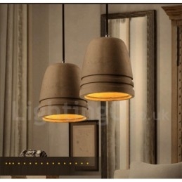 Lampada a sospensione retrò vintage in cemento