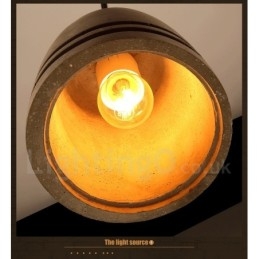 Lampada a sospensione retrò vintage in cemento