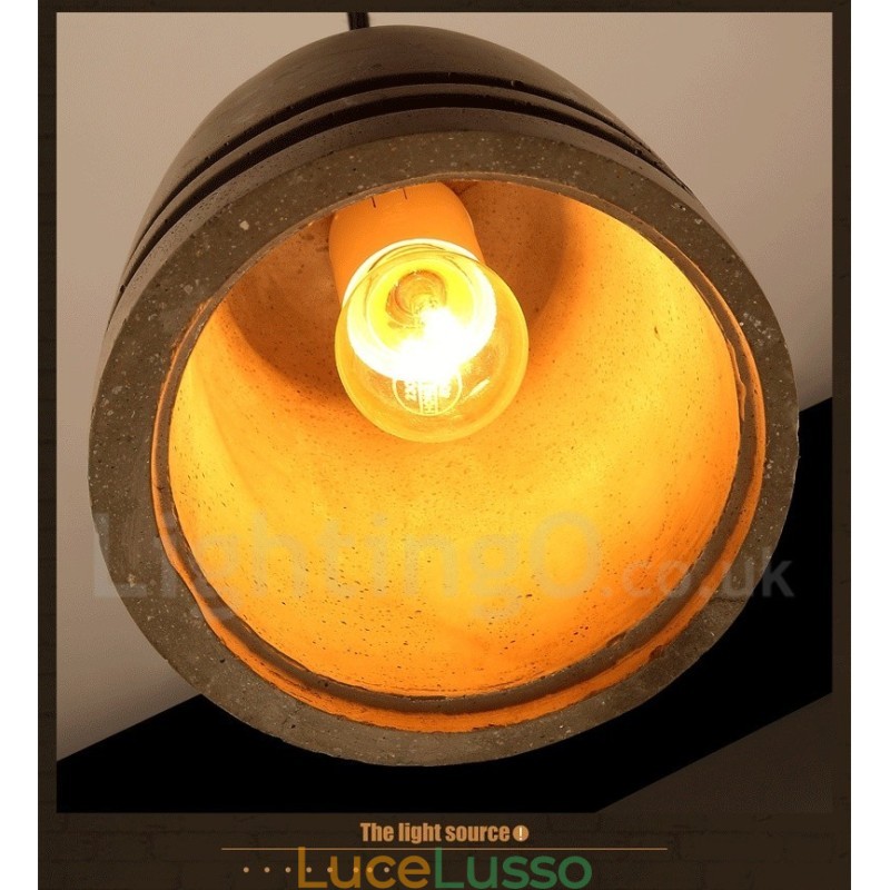 Lampada a sospensione retrò vintage in cemento