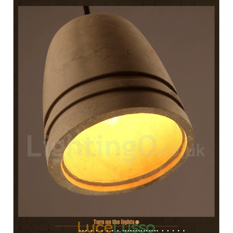 Lampada a sospensione retrò vintage in cemento