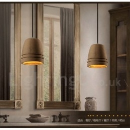 Lampada a sospensione retrò vintage in cemento