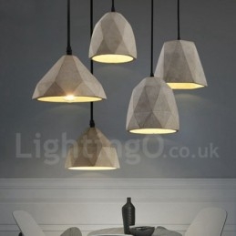 Lampada a sospensione vintage in cemento a 1 luce
