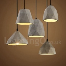 Lampada a sospensione vintage in cemento a 1 luce