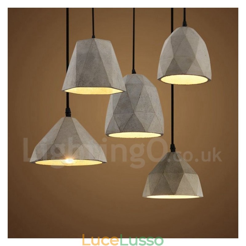 Lampada a sospensione vintage in cemento a 1 luce