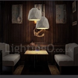 Lampada a sospensione vintage in cemento a 1 luce