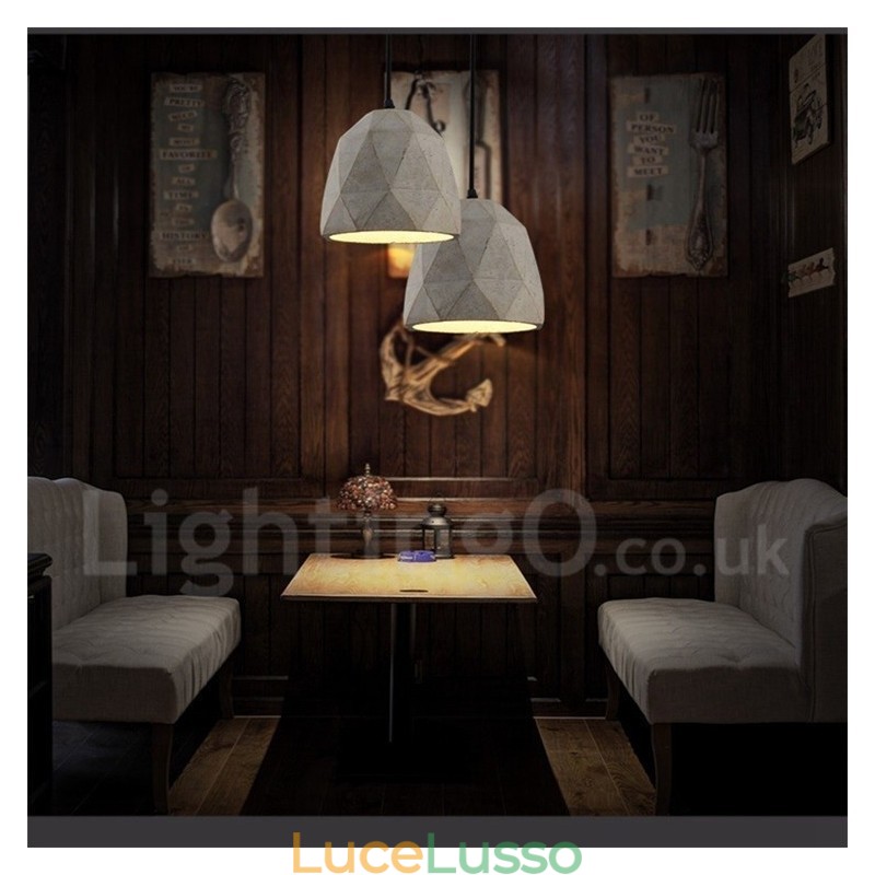 Lampada a sospensione vintage in cemento a 1 luce