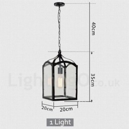 Lampada a sospensione rustica in metallo con paralume in vetro