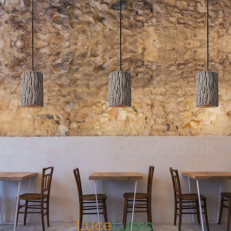 Lampada a sospensione retrò vintage in cemento