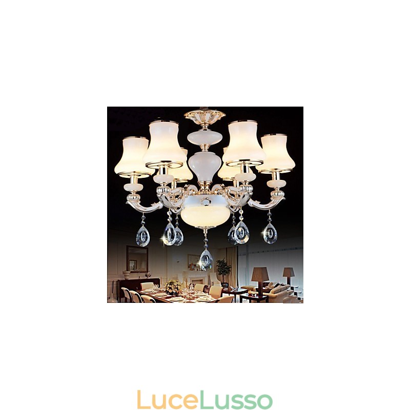 La lussuosa lampada a sospensione in giada naturale della lampada a sospensione in cristallo europeo